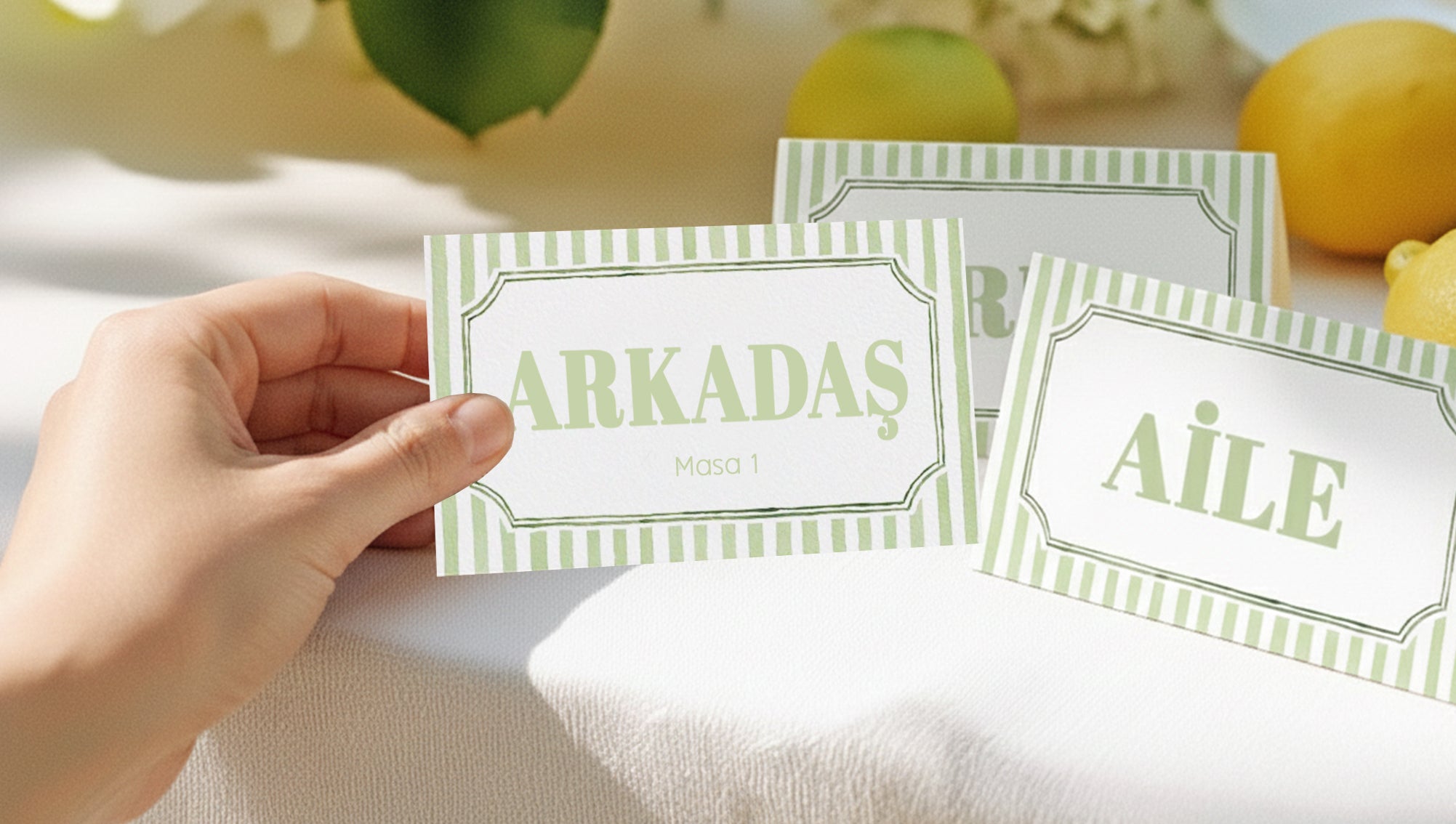 Söz Nişan Nikah Düğün Masa Kartları