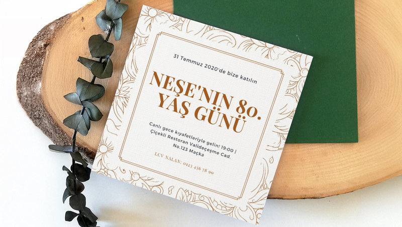 Zarflı Doğum Günü Davetiye